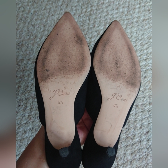 J.Crew pointy toe black suede leather mules size 6 - Picture 14 of 14